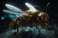 A bee that is a futuristic machine of the future world. Insect. Animals. Illustration, Generative AI