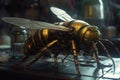 A bee that is a futuristic machine of the future world. Insect. Animals. Illustration, Generative AI
