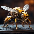 A bee that is a futuristic machine of the future world. Insect. Wildlife Animals. Illustration, Generative AI