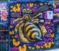 Bee graffiti in Hosier lane, Melbourne Royalty Free Stock Photo