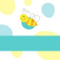 Bee greeting card Royalty Free Stock Photo