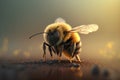 Bee on the ground. 3d rendering. Computer digital drawing. Royalty Free Stock Photo