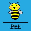 Bee hand-drawn style. Royalty Free Stock Photo