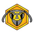 Bee head logo Royalty Free Stock Photo