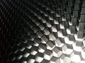 Bee hexagons grid black and grey