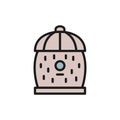 Bee hive, beehive flat color line icon. Royalty Free Stock Photo