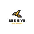 Bee Hive Logo Design Vector Template Royalty Free Stock Photo