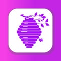 Bee-hive, swarm icon, flat style. Isolated on white background. Vector illustration, clip-art Royalty Free Stock Photo