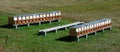 Bee hives (apiary) in a field