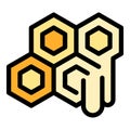 Bee honey comb icon vector flat Royalty Free Stock Photo