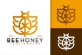 Bee Honey Creative Logo Design Vector Template