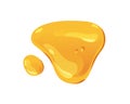 Bee honey drop and droplet. Liquid fluid glossy caramel puddle, pool. Gold amber maple syrup, sweet sticky golden yellow