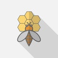 Bee honey flat icon