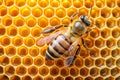 Bee honey in honeycomb pattern background Royalty Free Stock Photo