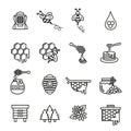 Bee and honey icon set.