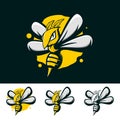 BEE HONEY MASCOT LOGO Royalty Free Stock Photo