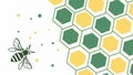 Bee and Honeycomb Geometric Pattern for Nature-Inspired Designs, vector design Generative AI Royalty Free Stock Photo
