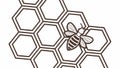 Bee and Honeycomb Hexagonal Pattern Design, vector design Generative AI Royalty Free Stock Photo