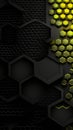 Bee honeycomb style background image with black and yellow color scheme