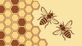 Bee with Honeycomb, Sweet Natural Pattern Element, vector design Generative AI Royalty Free Stock Photo