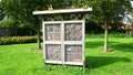 Bee hotel to give the bee a place where it can nest and reproduce for the preservation of nature.