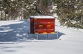 Bee house in snow. Royalty Free Stock Photo