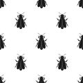 Bee icon in black style on white background. Apiary pattern stock vector illustration Royalty Free Stock Photo