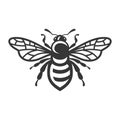 Bee Icon. Bug Logo on White Background. Vector Royalty Free Stock Photo