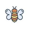Color illustration icon for Bee, buzz and honeybee Royalty Free Stock Photo
