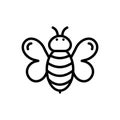 Black line icon for Bee, buzz and honeybee Royalty Free Stock Photo