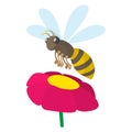 Bee icon, cartoon style Royalty Free Stock Photo