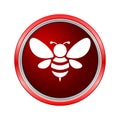 Bee icon, Internet button on white background Royalty Free Stock Photo