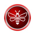 Bee icon, Internet button on white background Royalty Free Stock Photo