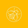 Bee icon, linear vector design Royalty Free Stock Photo