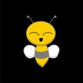 Bee icon logo design inspiration isolated on dark background Royalty Free Stock Photo