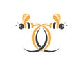 Bee icon logo design vector illustration