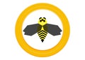 Bee icon. Natural honey package logo. Royalty Free Stock Photo