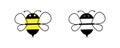 Bee icon set ,logo vector illustration Royalty Free Stock Photo