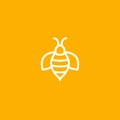 Bee icon vector honey logo illustration. Simple bee icon outline art bumble