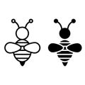 Bee icon vector set. honey illustration sign collection. honeybee symbol. Royalty Free Stock Photo