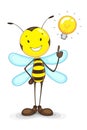 Bee with Idea Bulb Royalty Free Stock Photo