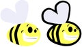 Set of cartoon Bee isolated