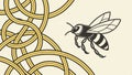 Bee with Intricate Celtic Knot Pattern Flight, vector design Generative AI Royalty Free Stock Photo