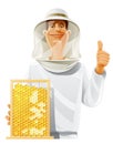 Bee-keeper with bee hive Royalty Free Stock Photo
