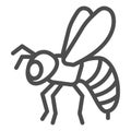 Bee line icon, insects concept, Honeybee sign on white background, Flying Bee insect icon in outline style for mobile Royalty Free Stock Photo