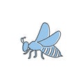 Bee line icon, vector illustration logo in flat style Royalty Free Stock Photo