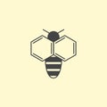 Bee Logo design. Insect logotype with naphthalene wing Royalty Free Stock Photo