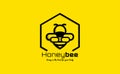 Bee Logo Design Inspiration Line Art. Honey Bee Logo Template Vector