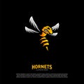 Bee logo design vector. Hornets logo template. Icon symbol