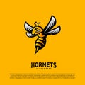 Bee logo design vector. Hornets logo template. Icon symbol